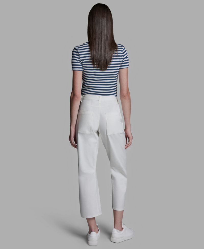 Women's Mid-Rise Pocket Detail Barrel Pants