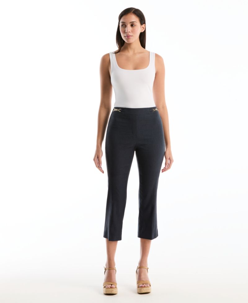 Petite Horse Bit Pull-On Capri Pants