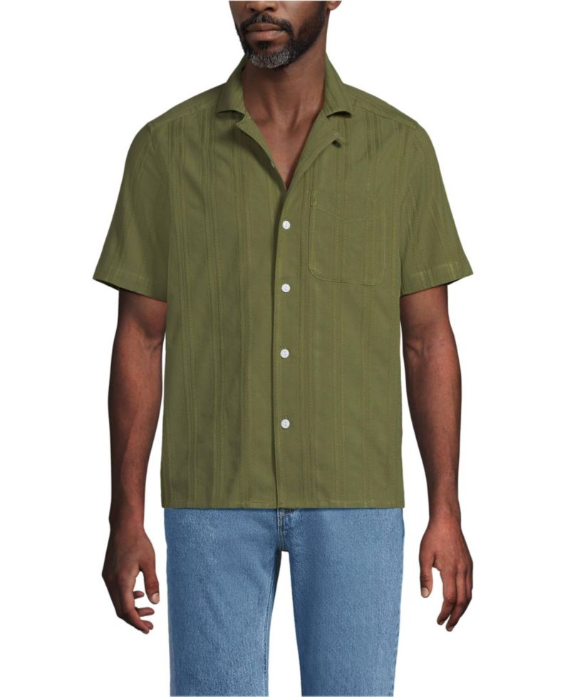 Men's Textured Camp Collar Shirt