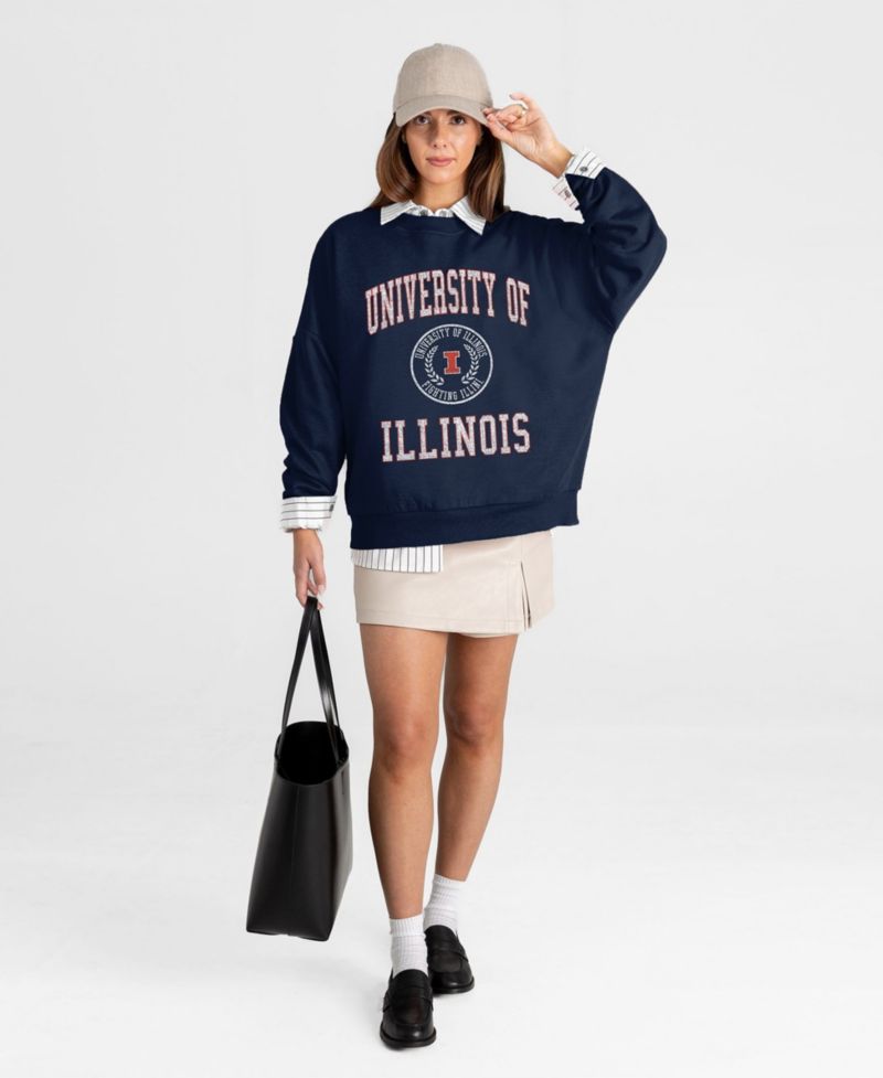 Women's Illinois Fighting Illini Prime Play Oversized Crewneck Graphic Sweatshirt