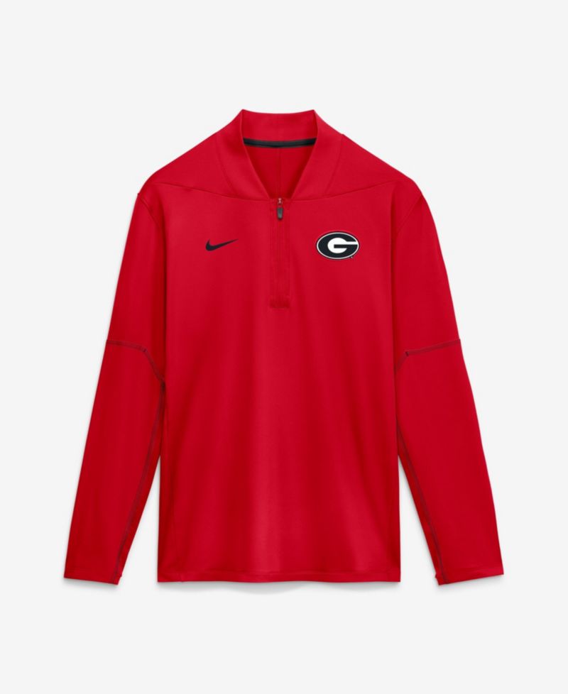 Men's Red Georgia Bulldogs 2026 Sideline Midweight Half-Zip Dri-FIT Pullover