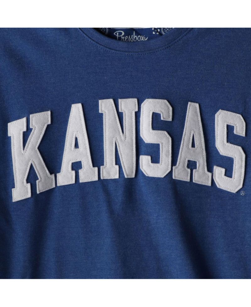 Women's Heathered Royal Kansas Jayhawks Two-Hit Canyon Long Sleeve T-shirt