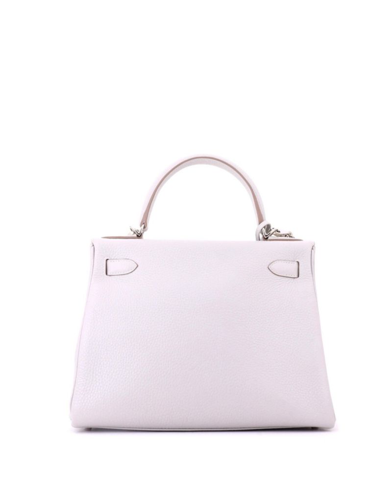 Kelly 28 Handbag Grey Clemence with Palladium Hardware