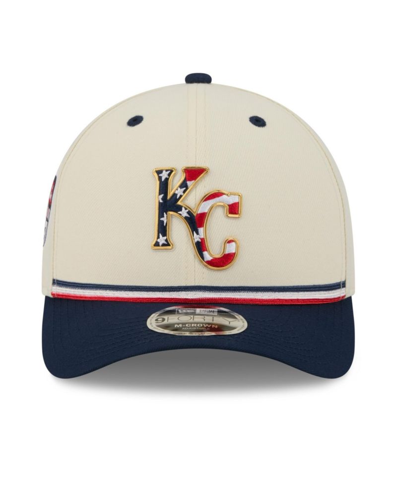 Big Boys and Girls Cream/Navy Kansas City Royals USA 250 9FORTY M-Crown Adjustable Hat