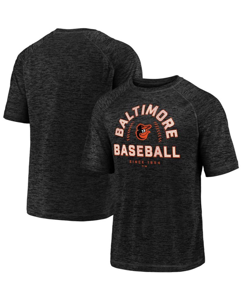 Men's Black Baltimore Orioles Line Up Primary Threat Striated T-Shirt