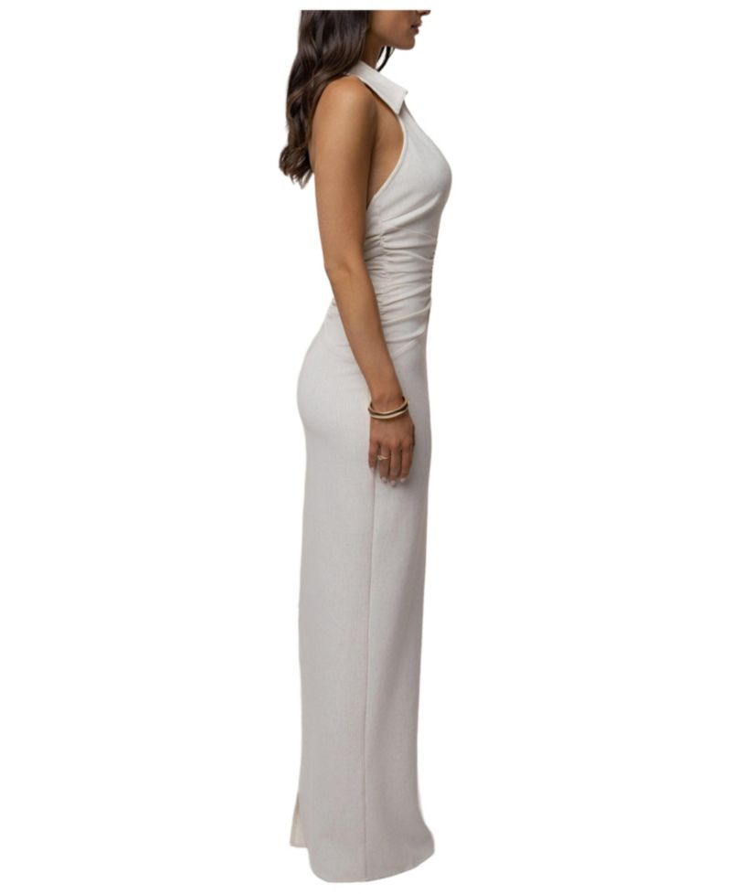 Wlomen's Natural Form Halter Maxi Dress