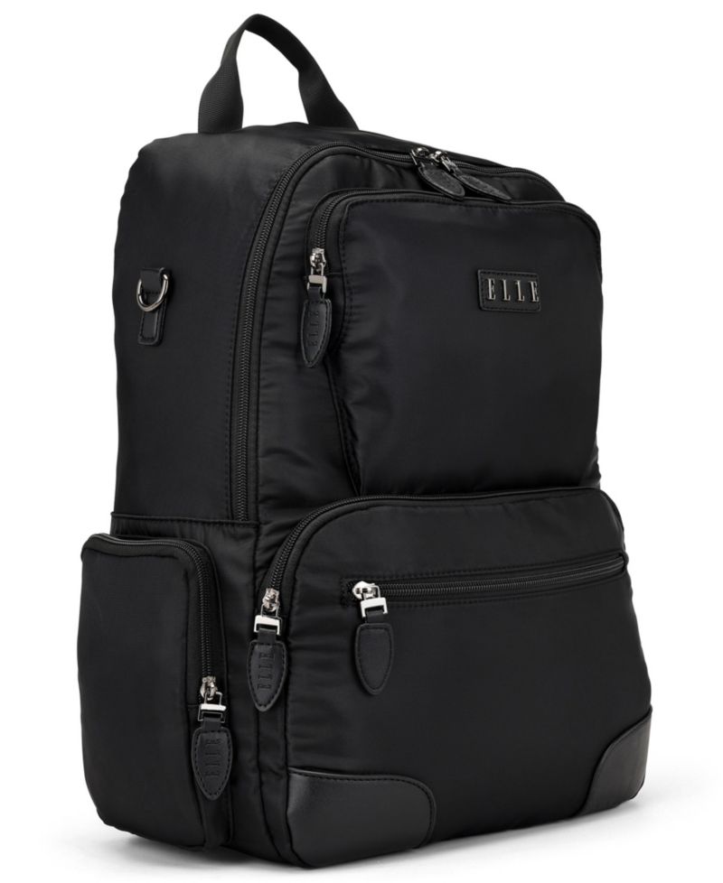 Voyage 17.5" Twill and Faux Leather Backpack