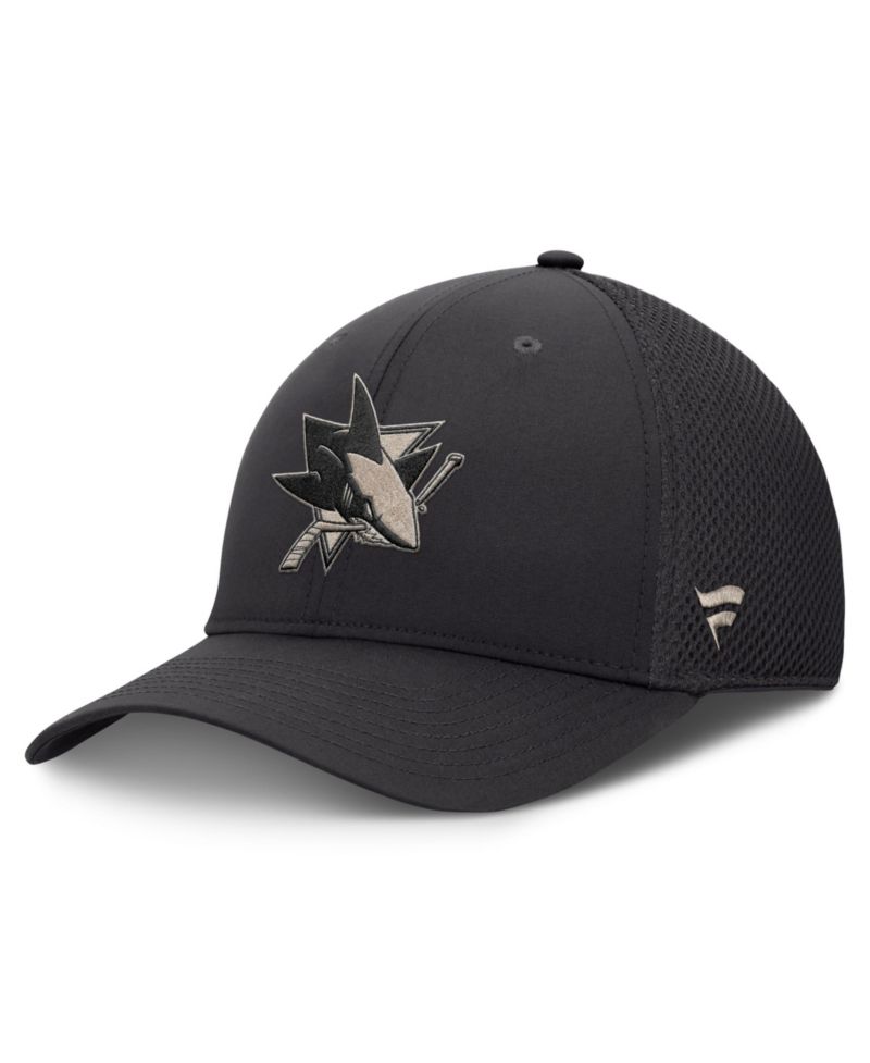 Men's Charcoal San Jose Sharks Road Meshback Stretch Hat