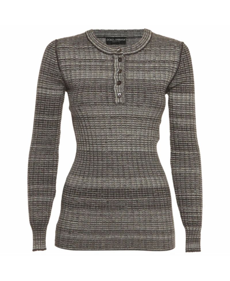 Women's Rib Knit Henley Neck Jumper