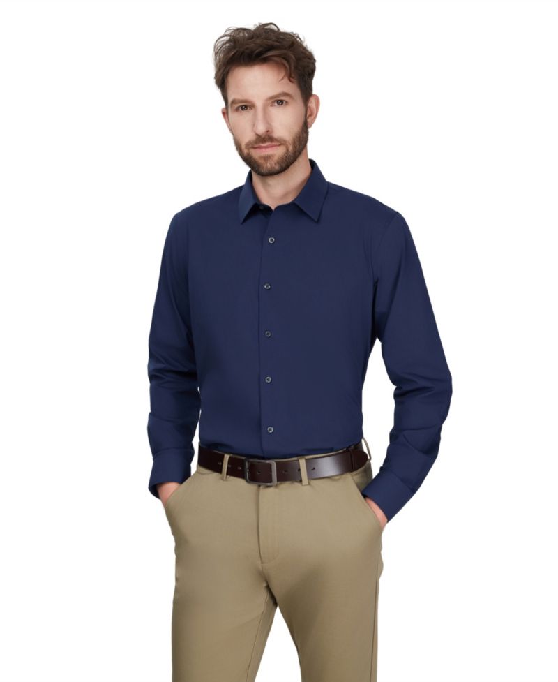 Men's Regular-Fit Solid Dress Shirt