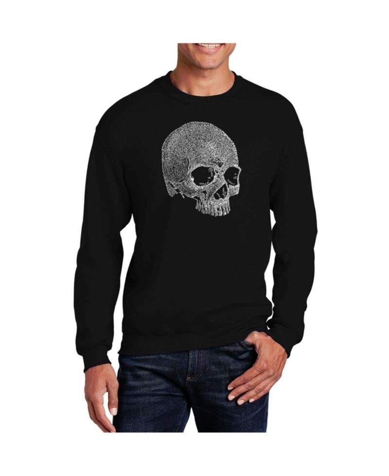 Men's Word Art Dead Inside Skull Crewneck Sweatshirt