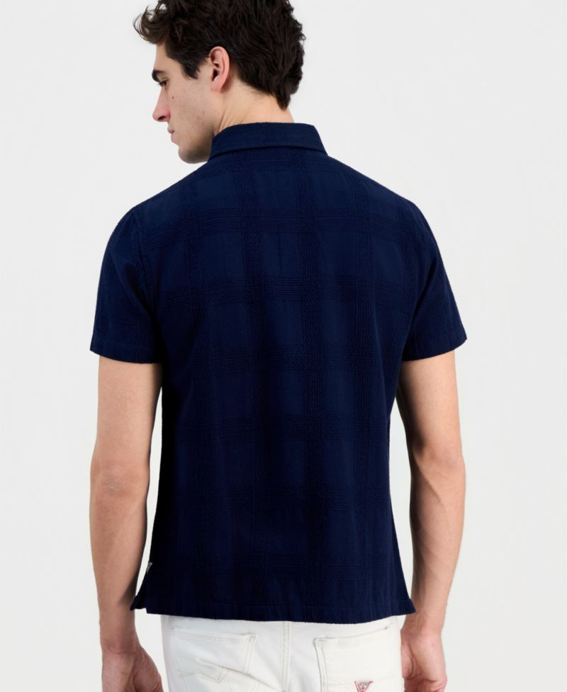Men's Cotton Castro Linear Woven Short-Sleeve Shirt