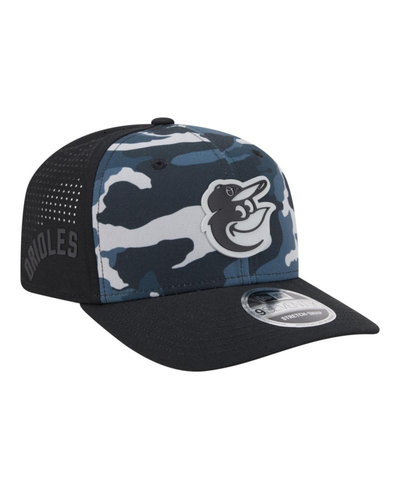 Men's Black Baltimore Orioles Tonal Camo 9SEVENTY Stretch-Snap Hat