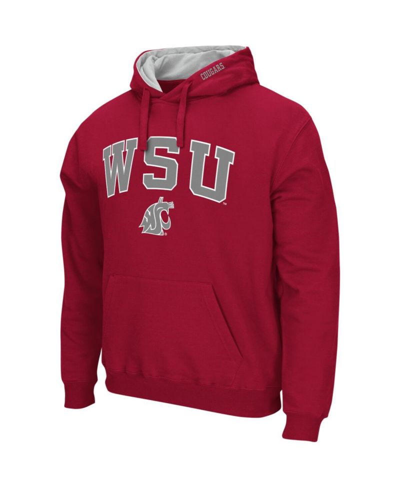 Men's Washington State Cougars Arch & Team Logo 3.0 Pullover Hoodie