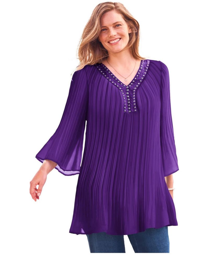 Women's Within Embellished Pleated Blouse