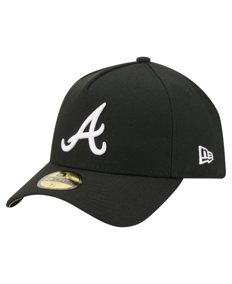 Men's Black Atlanta Braves A-Frame 59FORTY Fitted Hat