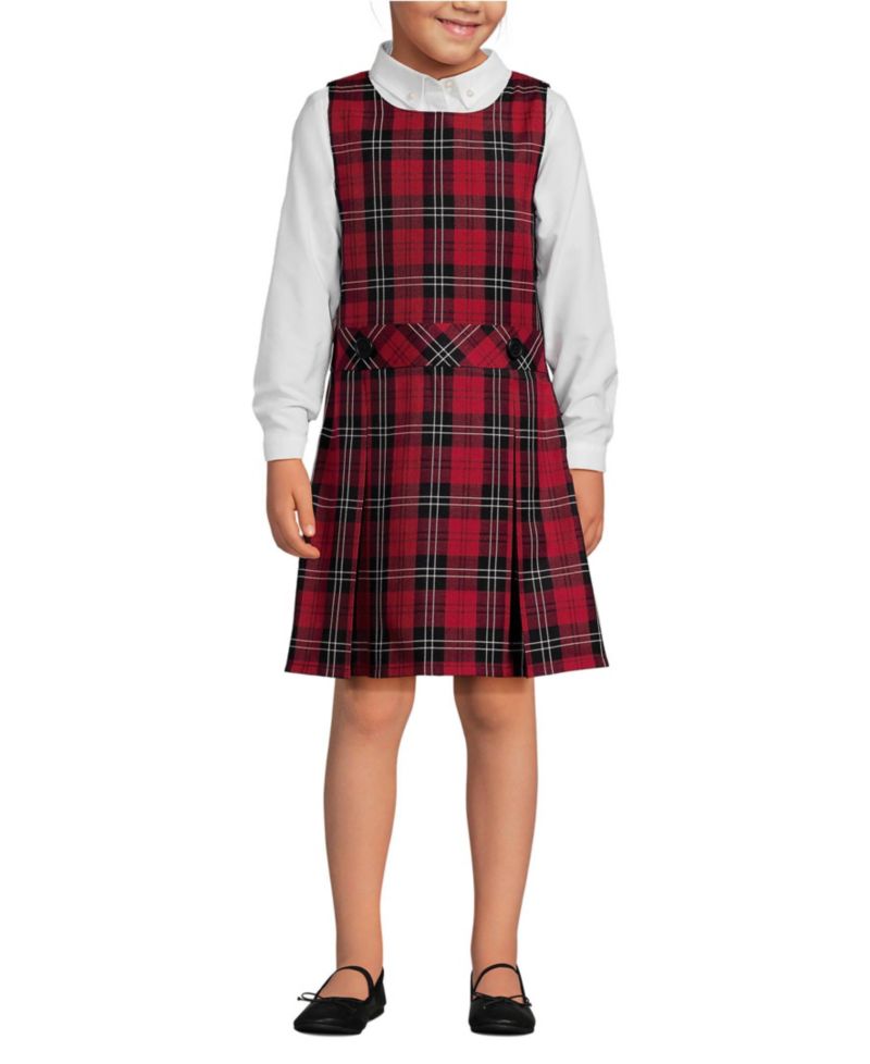 Big Girls Plaid Jumper Top of Knee