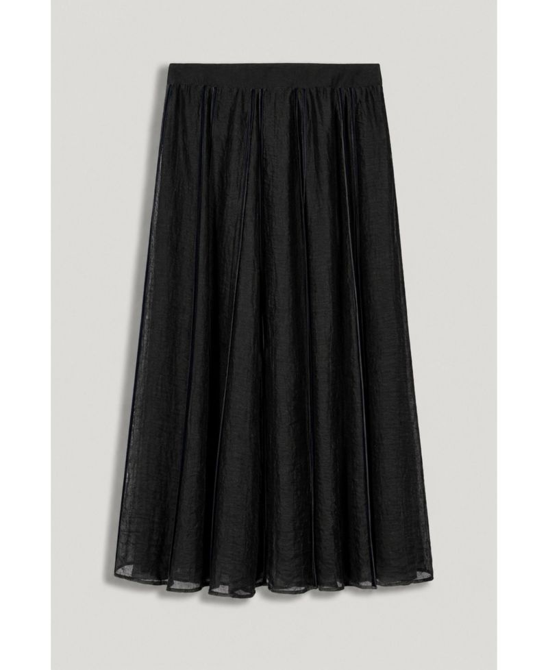 Women's Sheer Pleated Midi Skirt
