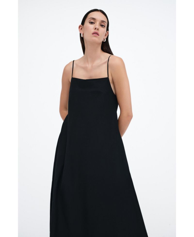 Women's Pelham Square-Neck Spaghetti-Strap Cotton A-Line Maxi Dress