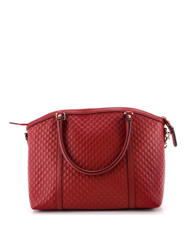 Medium Britt Convertible Dome Satchel Microguccissima Leather