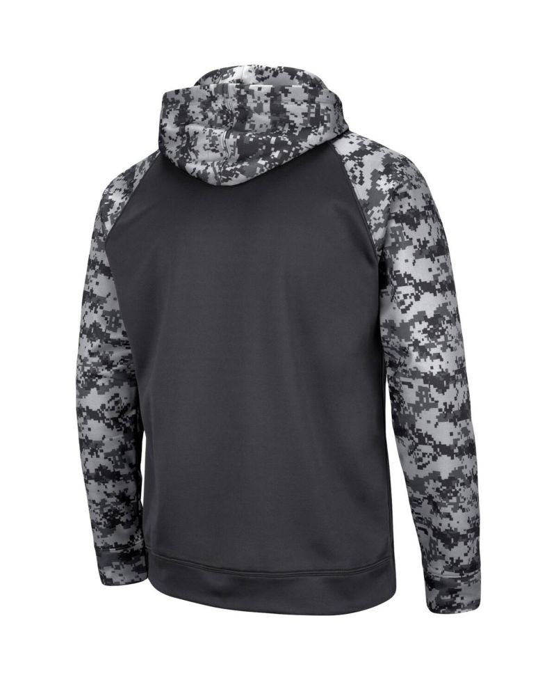 Men's Charcoal Oklahoma State Cowboys OHT Military-Inspired Appreciation Digital Camo Pullover Hoodie