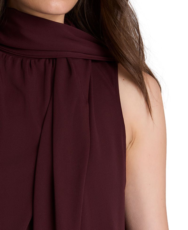 Women's Scarf Neck Sleeveless Pullover