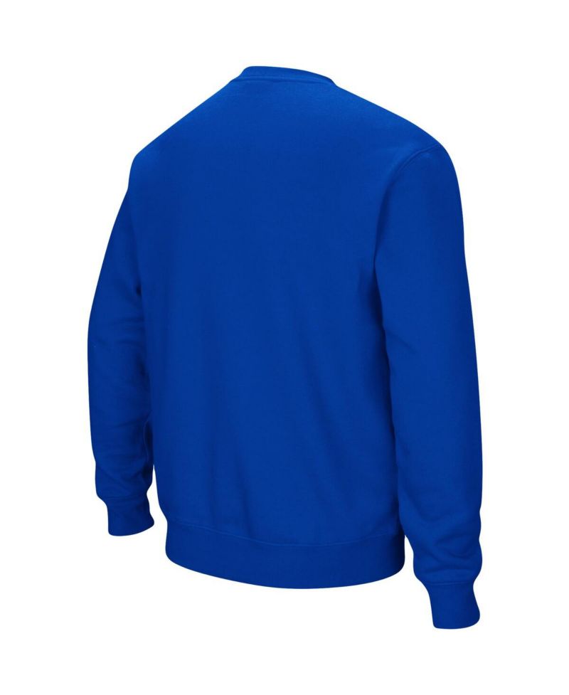 Men's Royal Memphis Tigers Arch & Logo Tackle Twill Pullover Sweatshirt