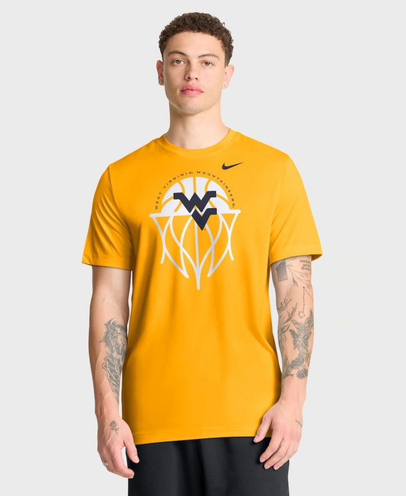 Men's Gold West Virginia Mountaineers Basketball Icon Legend Dri-FIT T-Shirt