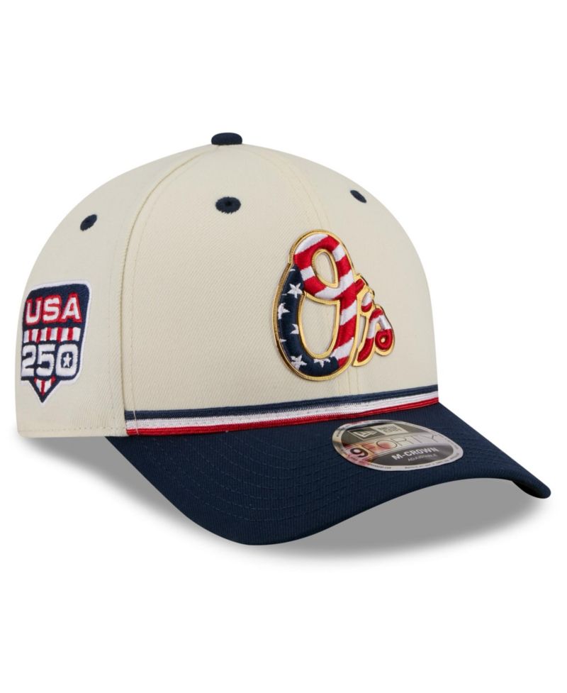 Big Boys and Girls Cream/Navy Baltimore Orioles USA 250 9FORTY M-Crown Adjustable Hat