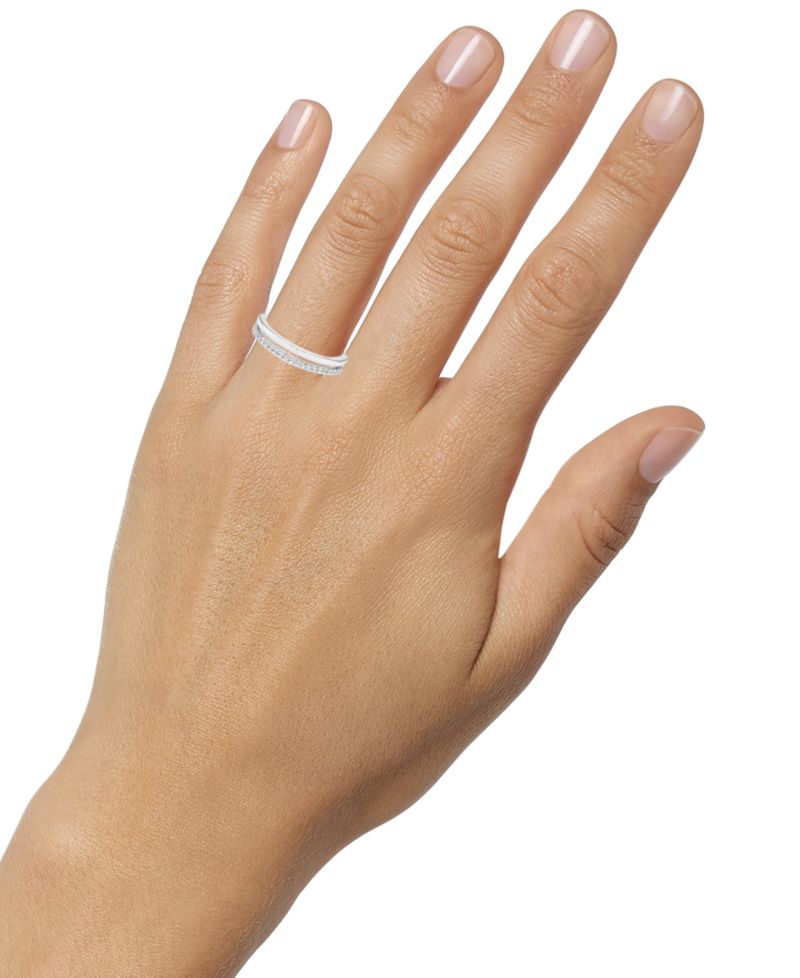 Diamond Split Band (1/8 ct. t.w.) in 14K White and Yellow Gold or 14K White Gold