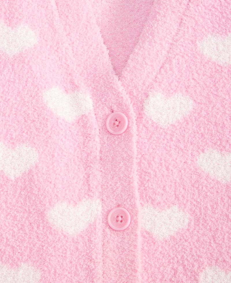 Girls' XS-XL Mini Hearts V-Neck Cardigan