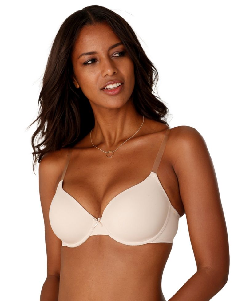 Women's Underwire Clear Strap Lightly Padded T-Shirt Bra