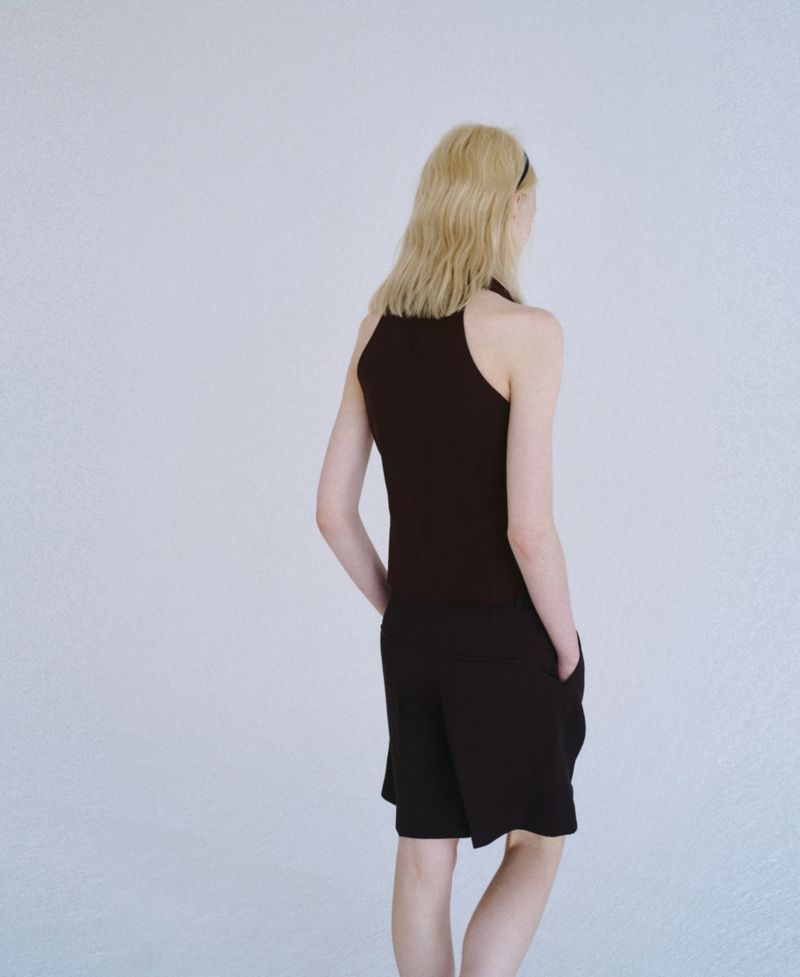 Women's Ruched V-Neck Sleeveless Blouse