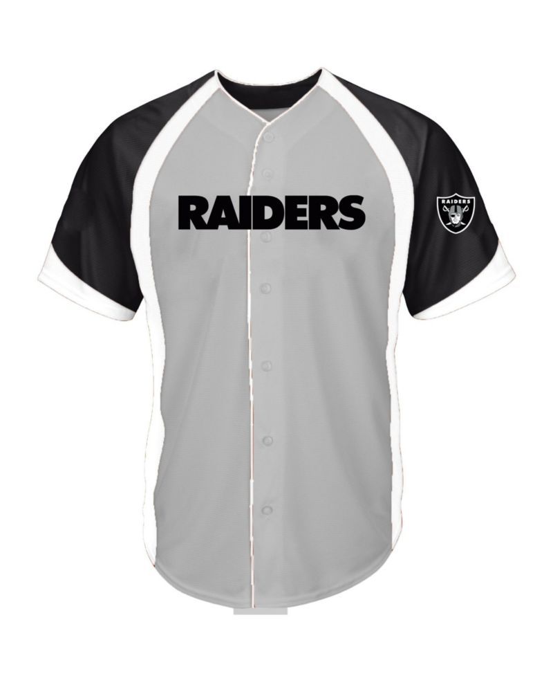 Men's Gray Las Vegas Raiders Big & Tall Button-Up Fashion Top