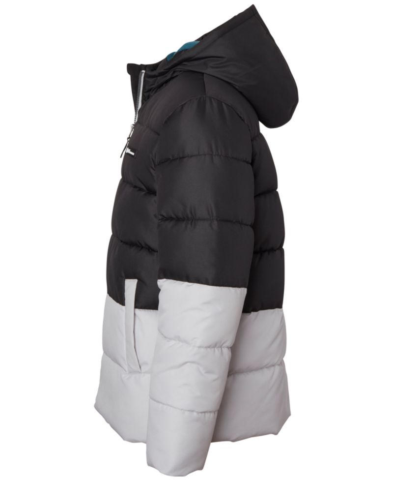 Boys' 6-20 Ripstop Color-Block Puffer Jacket with Hat, 2-Piece Set