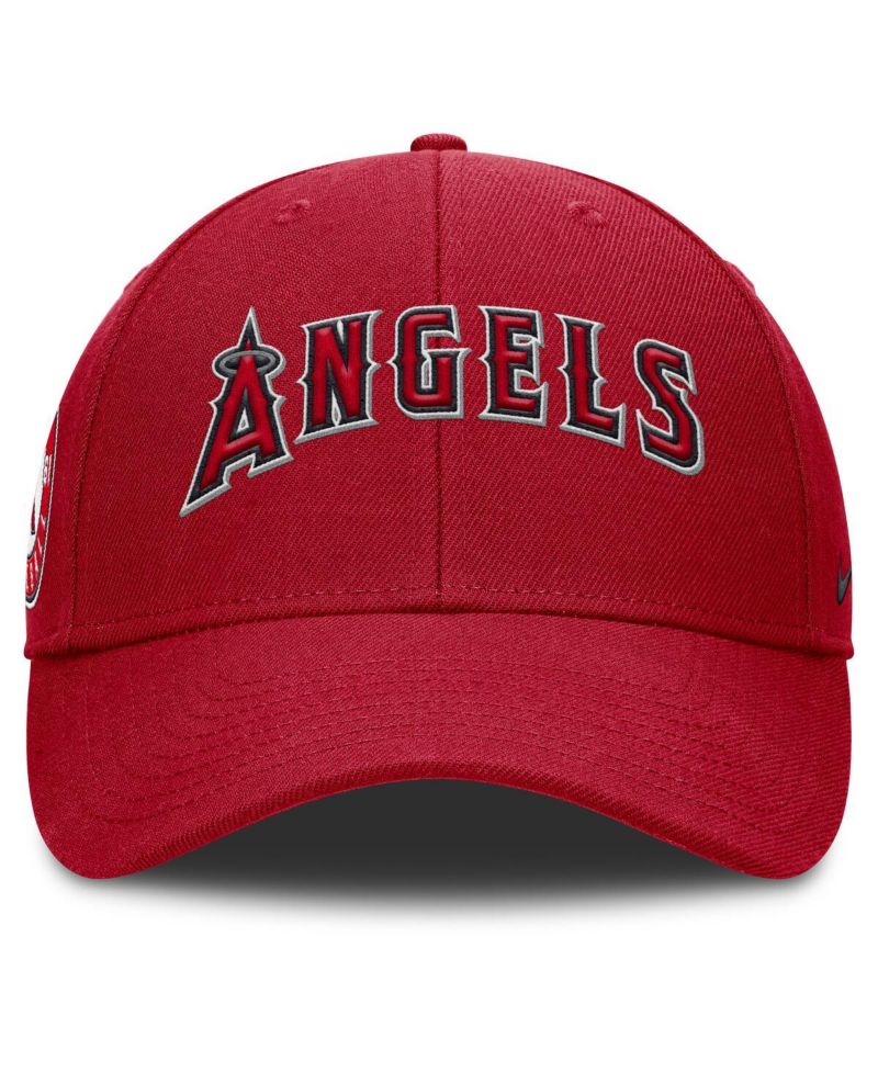 Men's Red Los Angeles Angels Rise Gaberdine Adjustable Hat