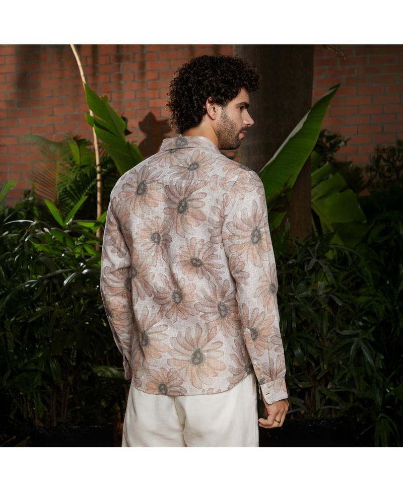 Men's Chesntnut Brown Gloomy Daisy Shirt
