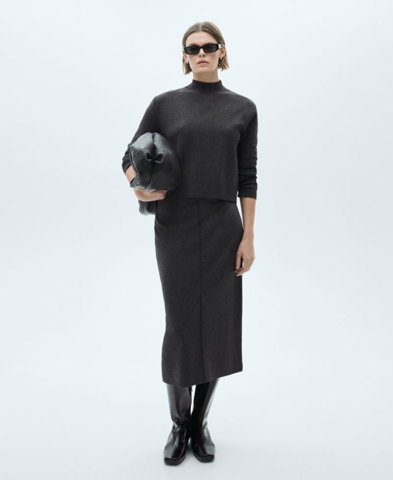 Women's Perkins-Neck Knitted Sweater