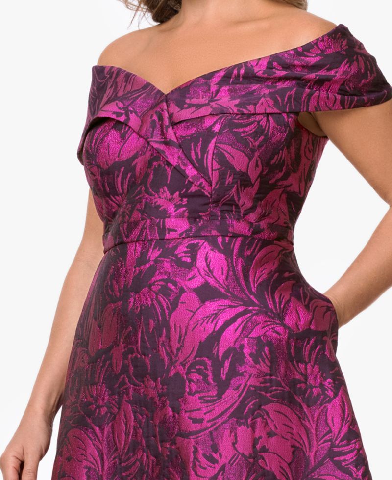 Plus Size Off-The-Shoulder Midi Dress