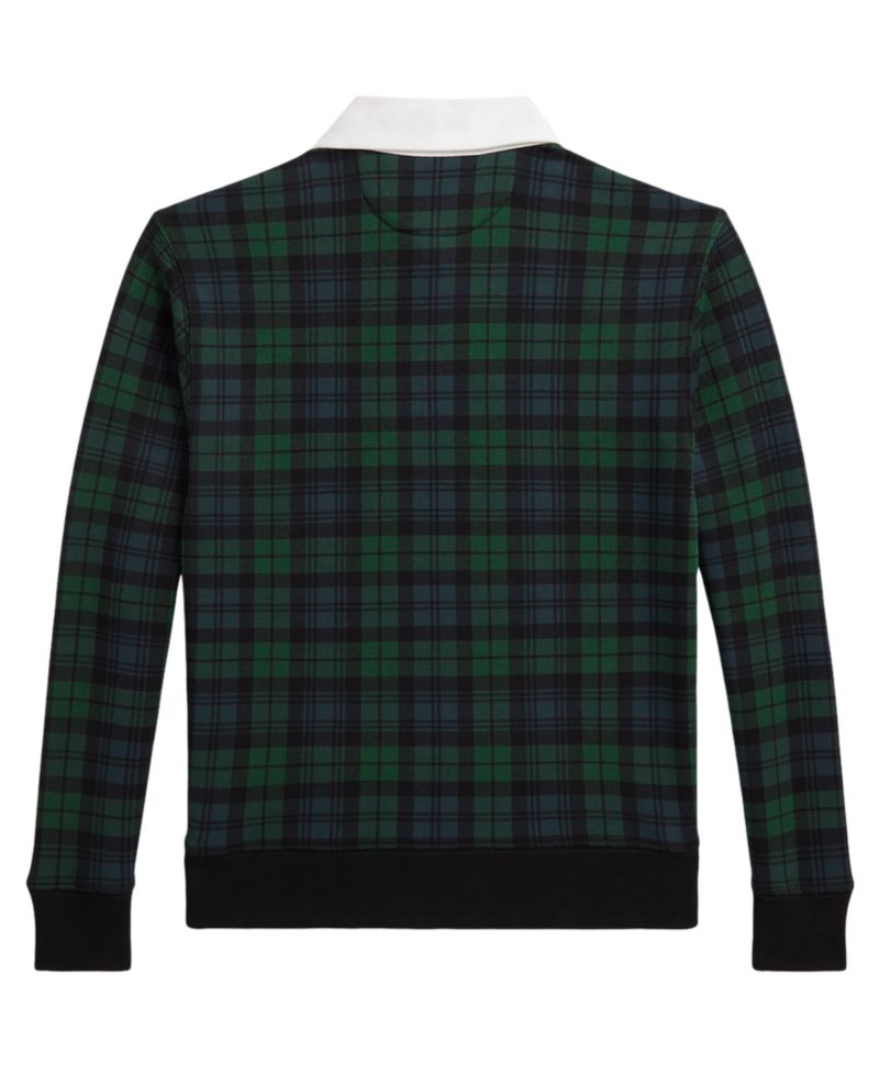 Boys' 8-20 Polo Bear Plaid Rugby Cotton-Blend Sweatshirt
