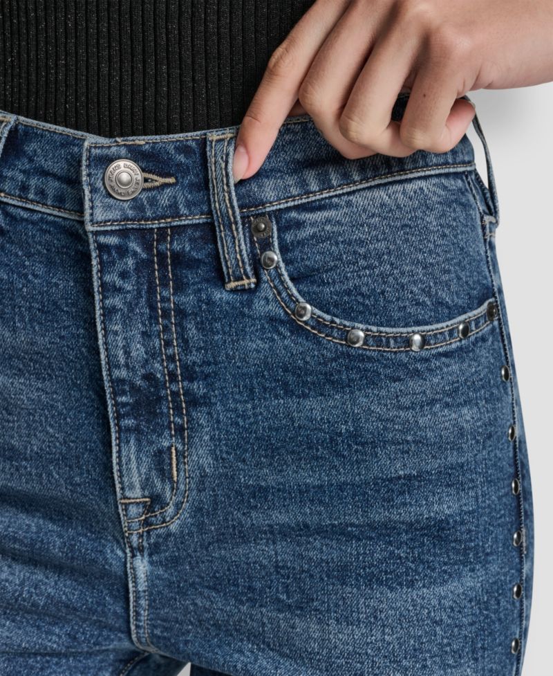 Women's Side Studded High-Rise Bootcut Jeans