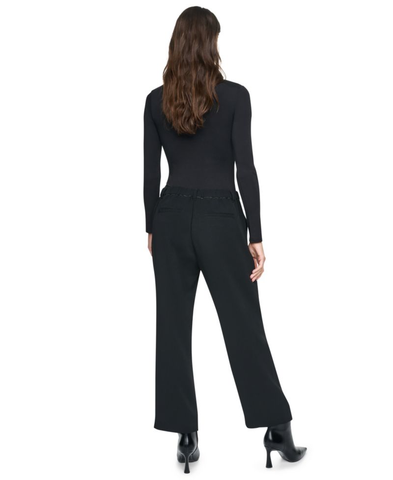 Women's High-Rise Contrast-Stitching Tab-Pocket Pants