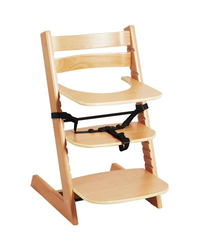 Toddler Wooden High Chair for Babies and Toddlers Adjustable Convertible Feeding Chair with Tray