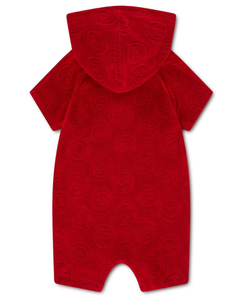 Baby Boys' Terry Hooded Smiley Short-Sleeve Romper