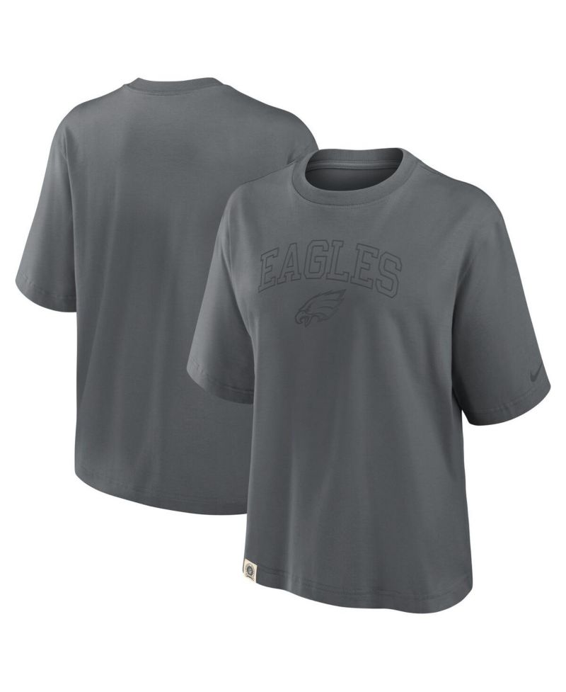 Women's Charcoal Philadelphia Eagles Glory Arch Boxy T-Shirt