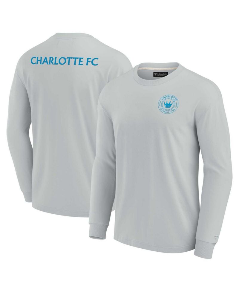 Men's and Women's Gray Charlotte FC Elements Super Soft Long Sleeve T-Shirt