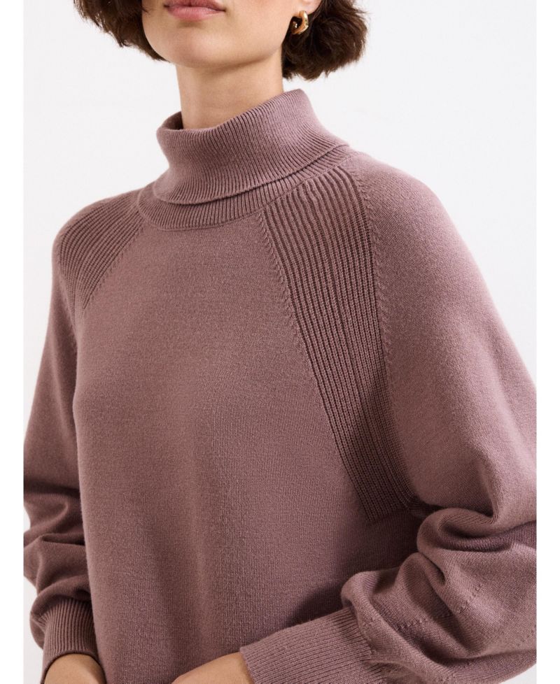 Women's Ellie Turtleneck Blouson-Sleeve Jumper Dress