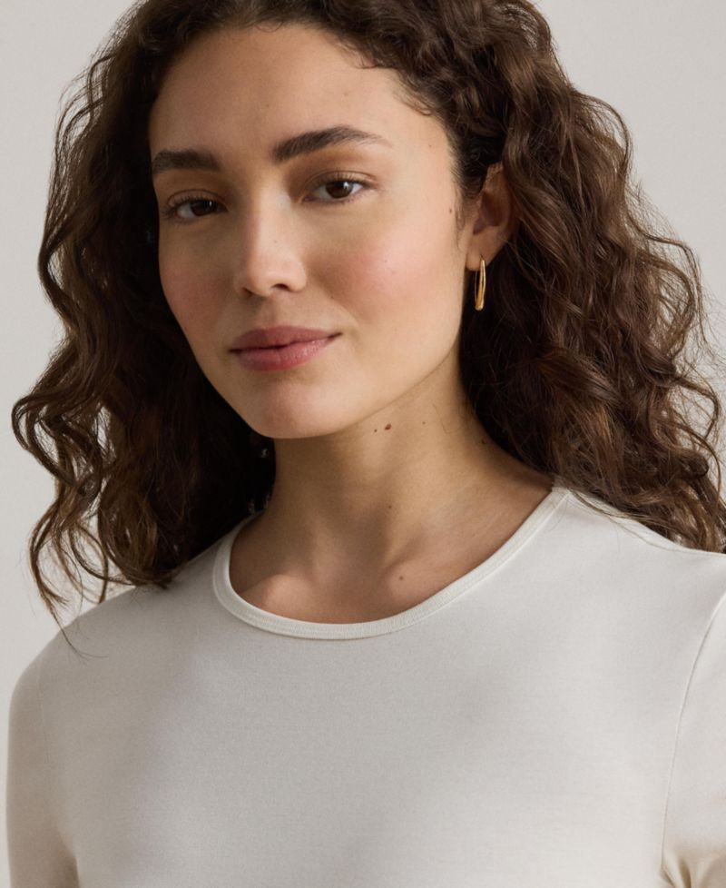 Cotton-Blend Long-Sleeve Top