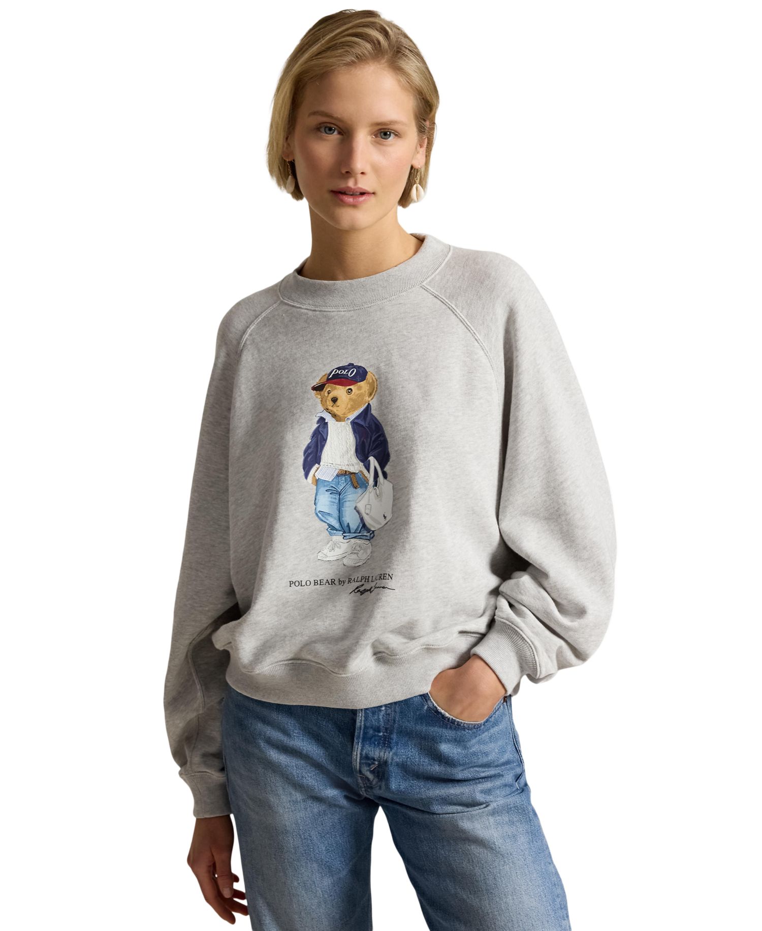 Женская легкая флисовая толстовка Polo Bear с круглым вырезом горловины