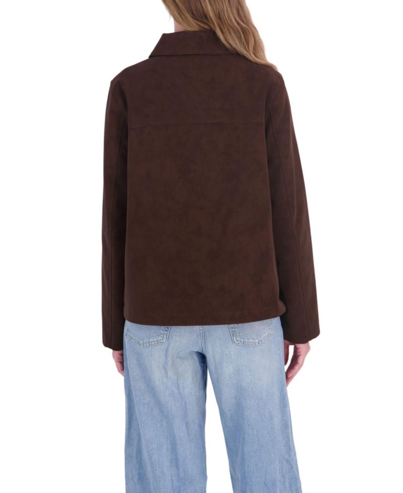 Women's Nubuck Faux Leather Car Coat